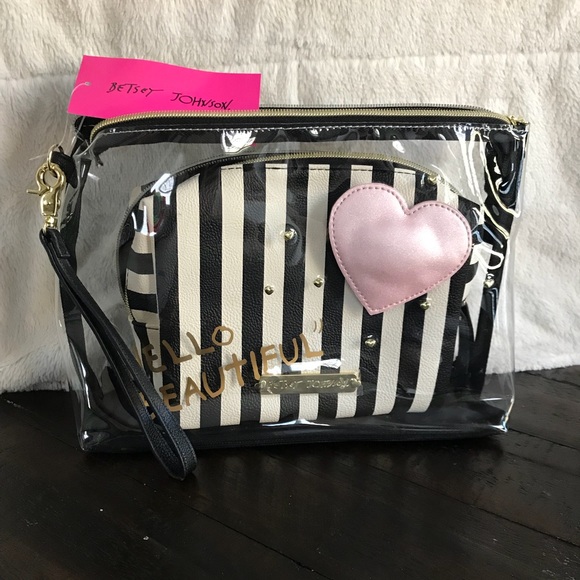 Betsey Johnson Handbags - Betsey Johnson 2 pouch set w/ appliqué